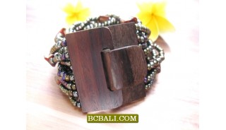 Bead Bracelet Wooden Buckles Clasps Stretching